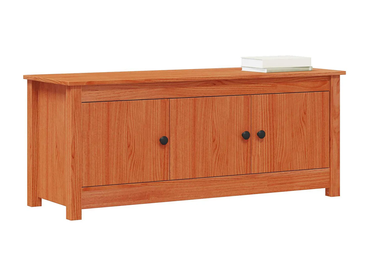 Berkfield Shoe Cabinet Wax Brown 110 x 38 x 45.5 cm Solid Pine Wood