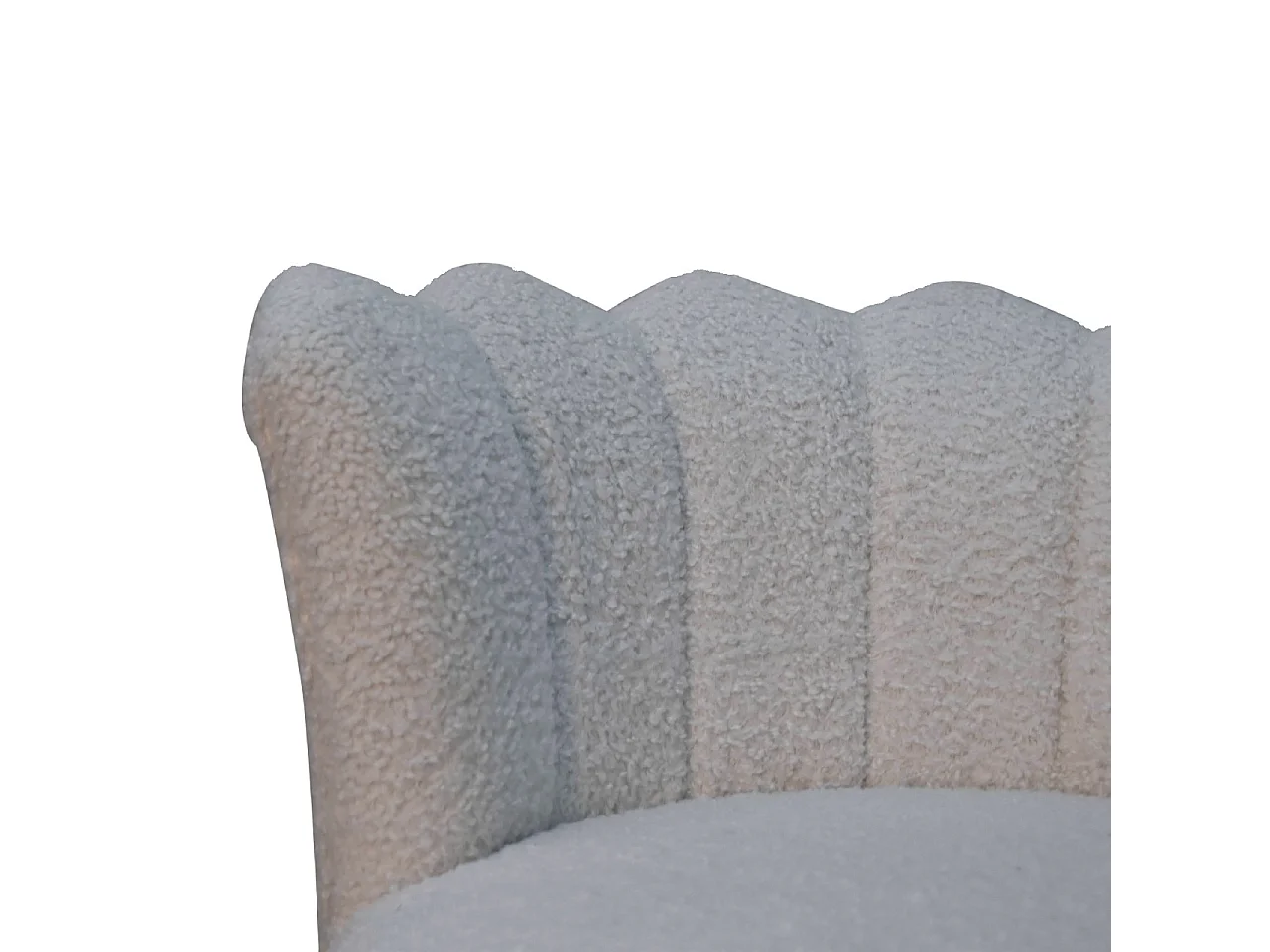Artisan Furniture Solid Wood White Boucle Swivel Chair