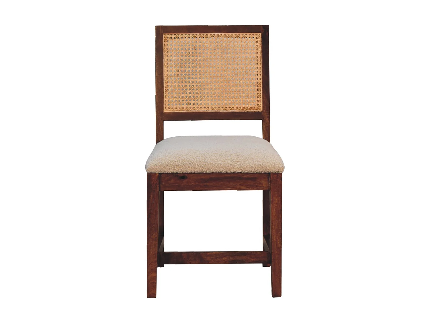Artisan Furniture Solid Wood Cream Boucle Rattan Chair