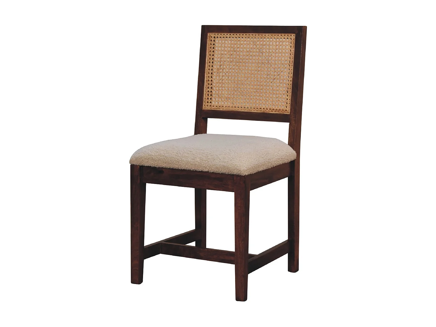 Artisan Furniture Solid Wood Cream Boucle Rattan Chair