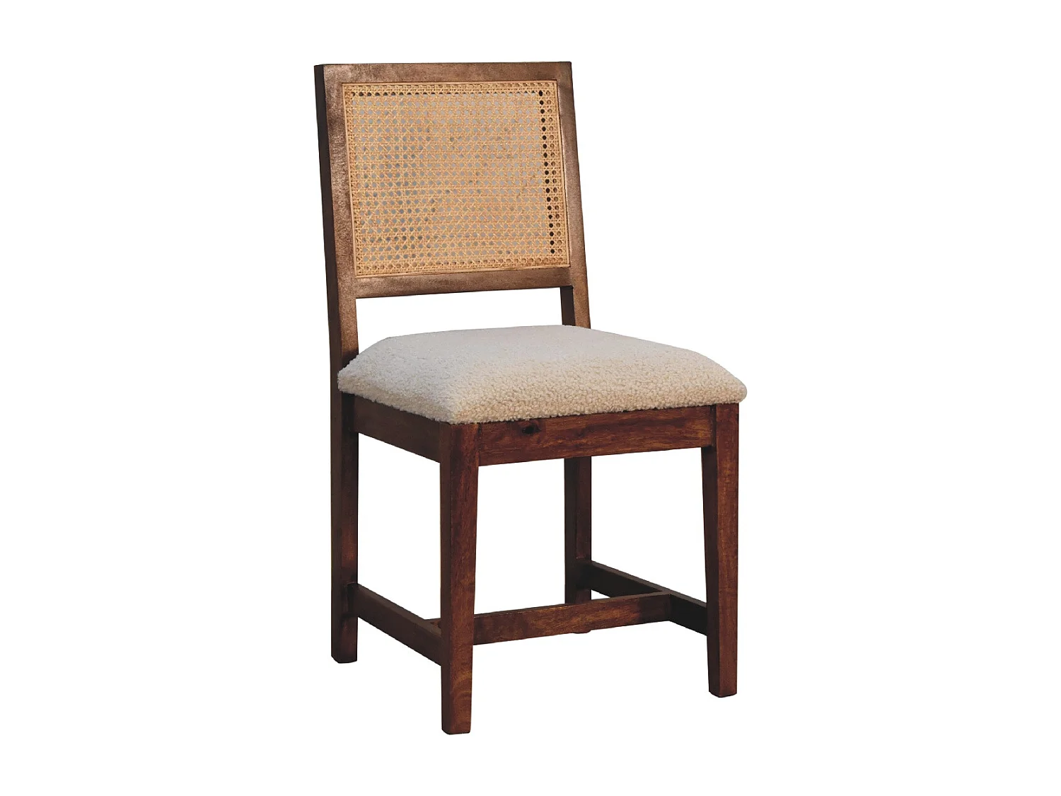 Artisan Furniture Solid Wood Cream Boucle Rattan Chair