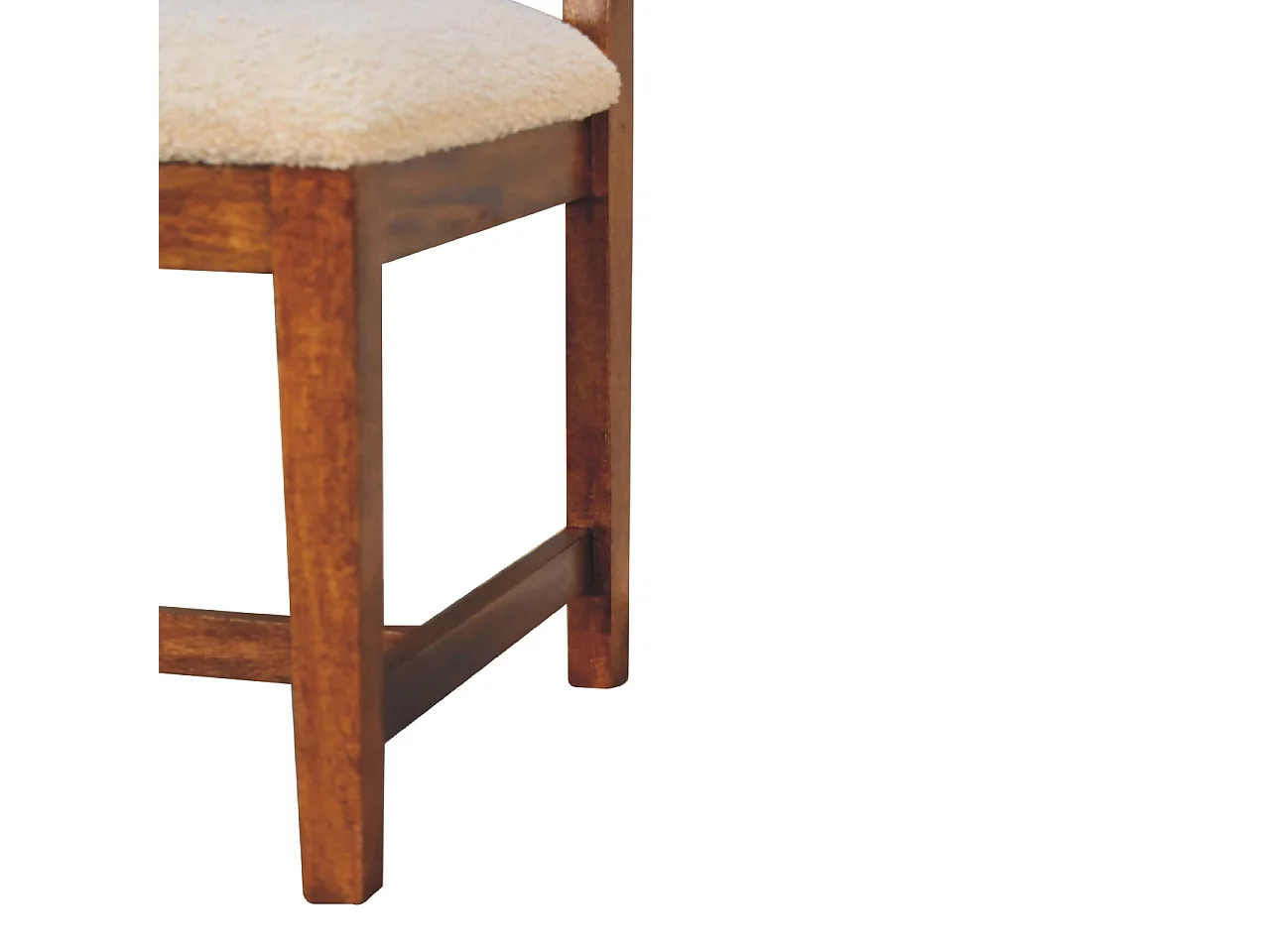 Artisan Furniture Solid Wood Cream Boucle Rattan Chair