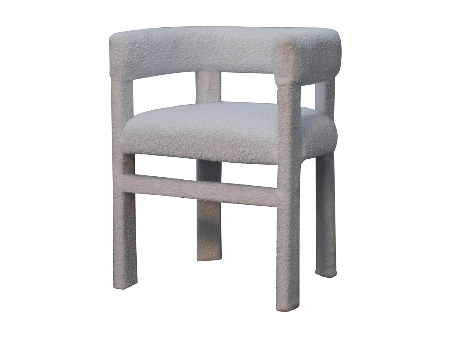 Artisan Furniture Solid Wood White Boucle Occasional Chair