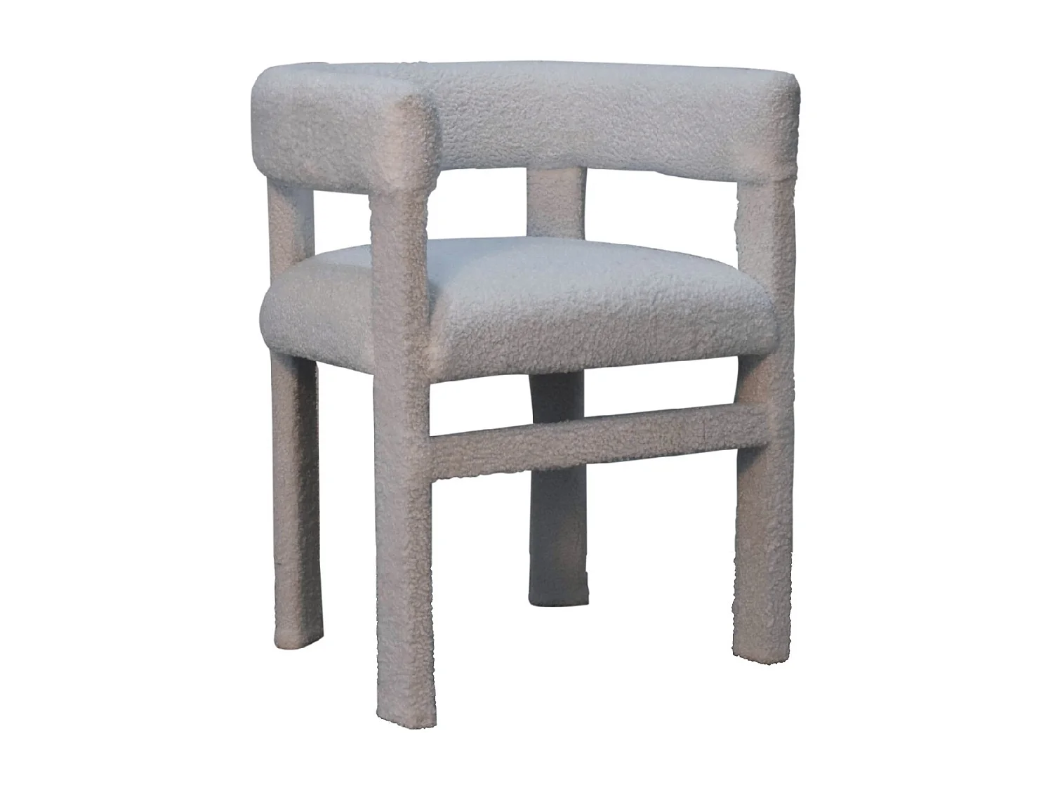 Artisan Furniture Solid Wood White Boucle Occasional Chair