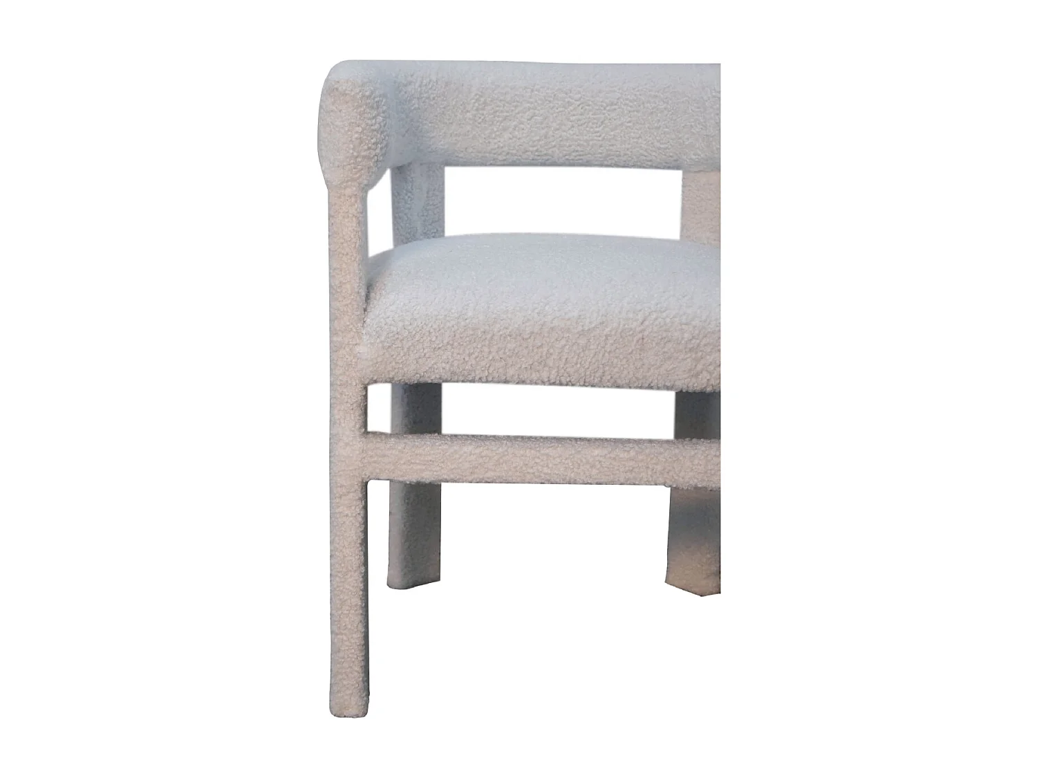Artisan Furniture Solid Wood White Boucle Occasional Chair