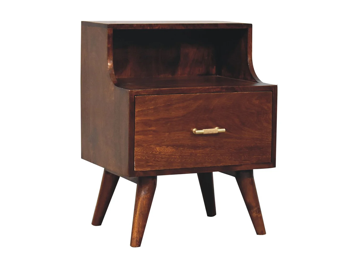 Artisan Furniture Solid Wood T-bar Raised Back Bedside