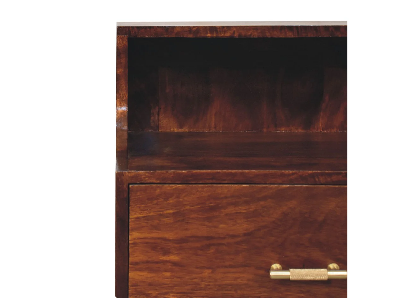 Artisan Furniture Solid Wood T-bar Raised Back Bedside