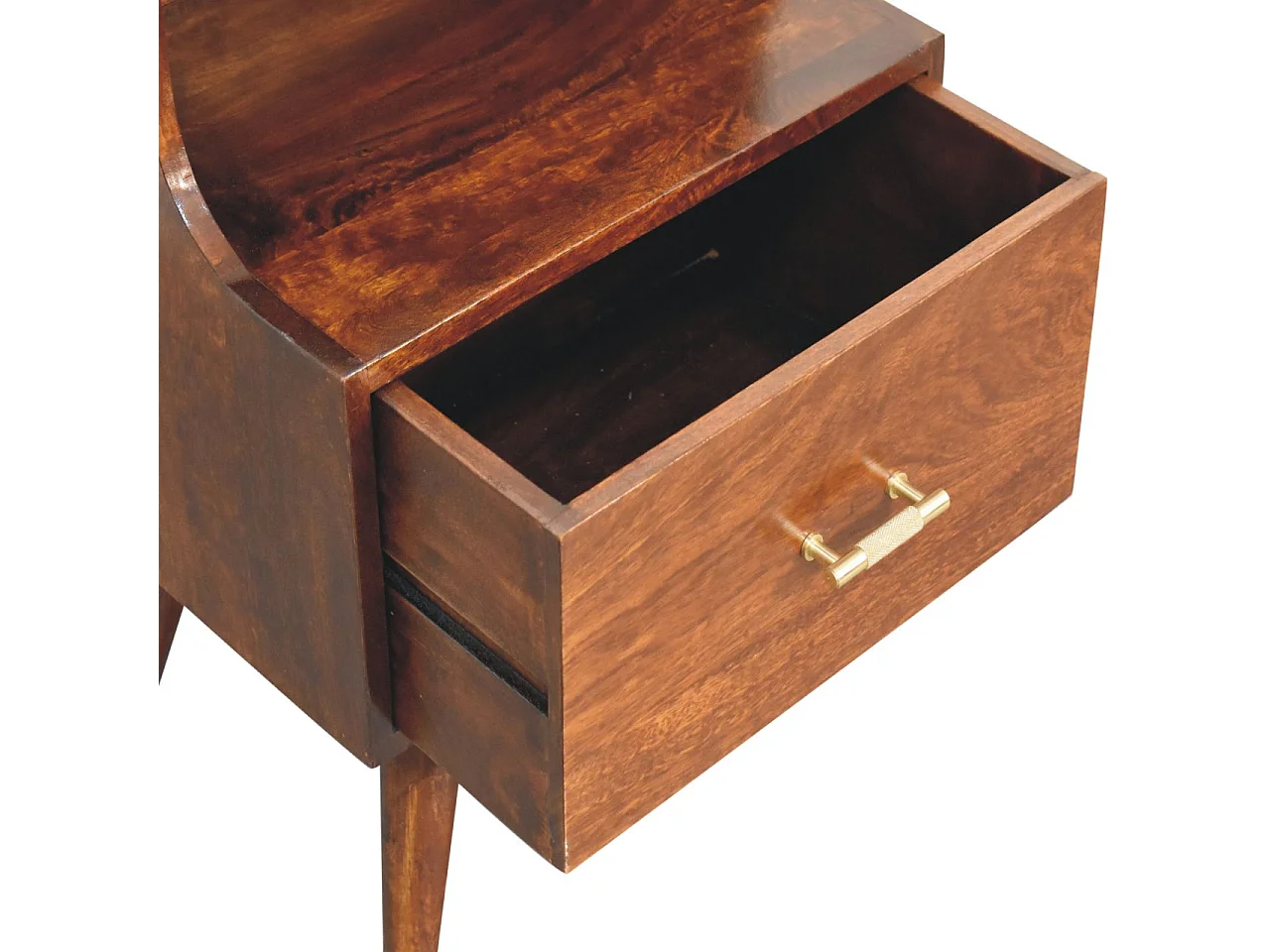 Artisan Furniture Solid Wood T-bar Raised Back Bedside