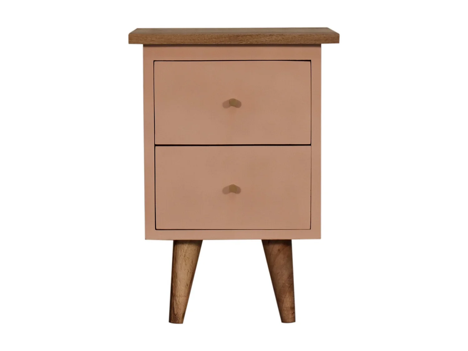 Artisan Furniture Solid Wood Blush Pink Hand Painted Bedside