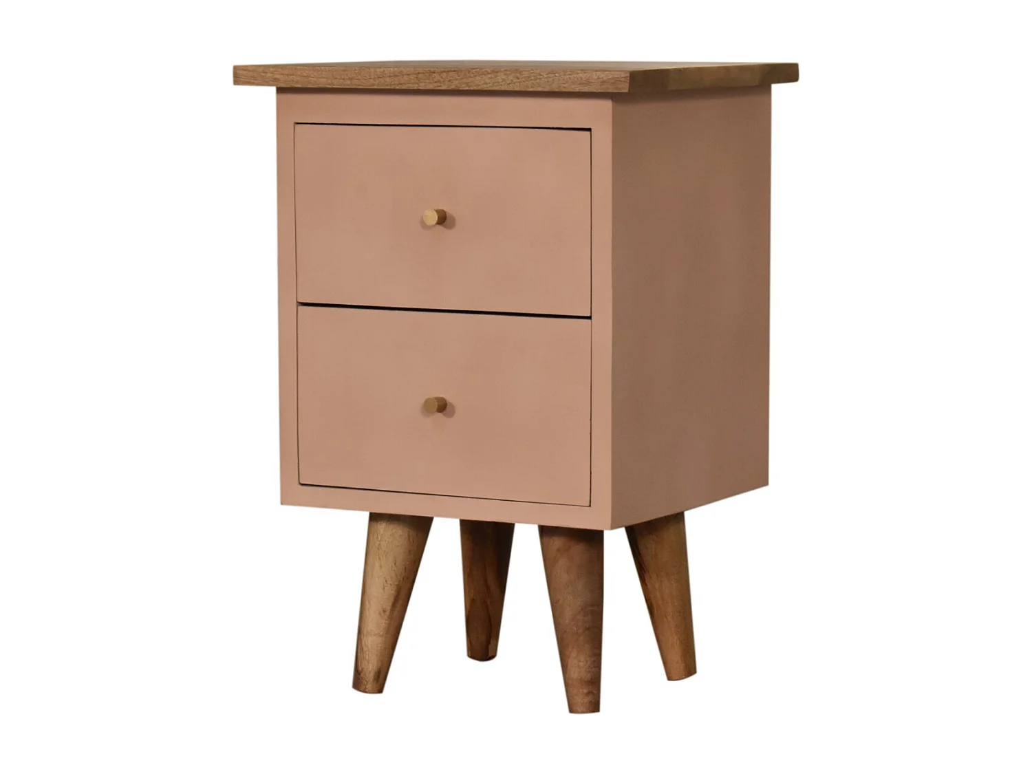 Artisan Furniture Solid Wood Blush Pink Hand Painted Bedside