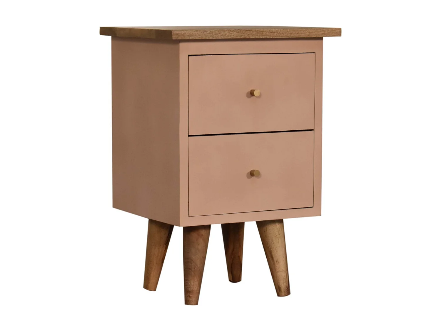 Artisan Furniture Solid Wood Blush Pink Hand Painted Bedside