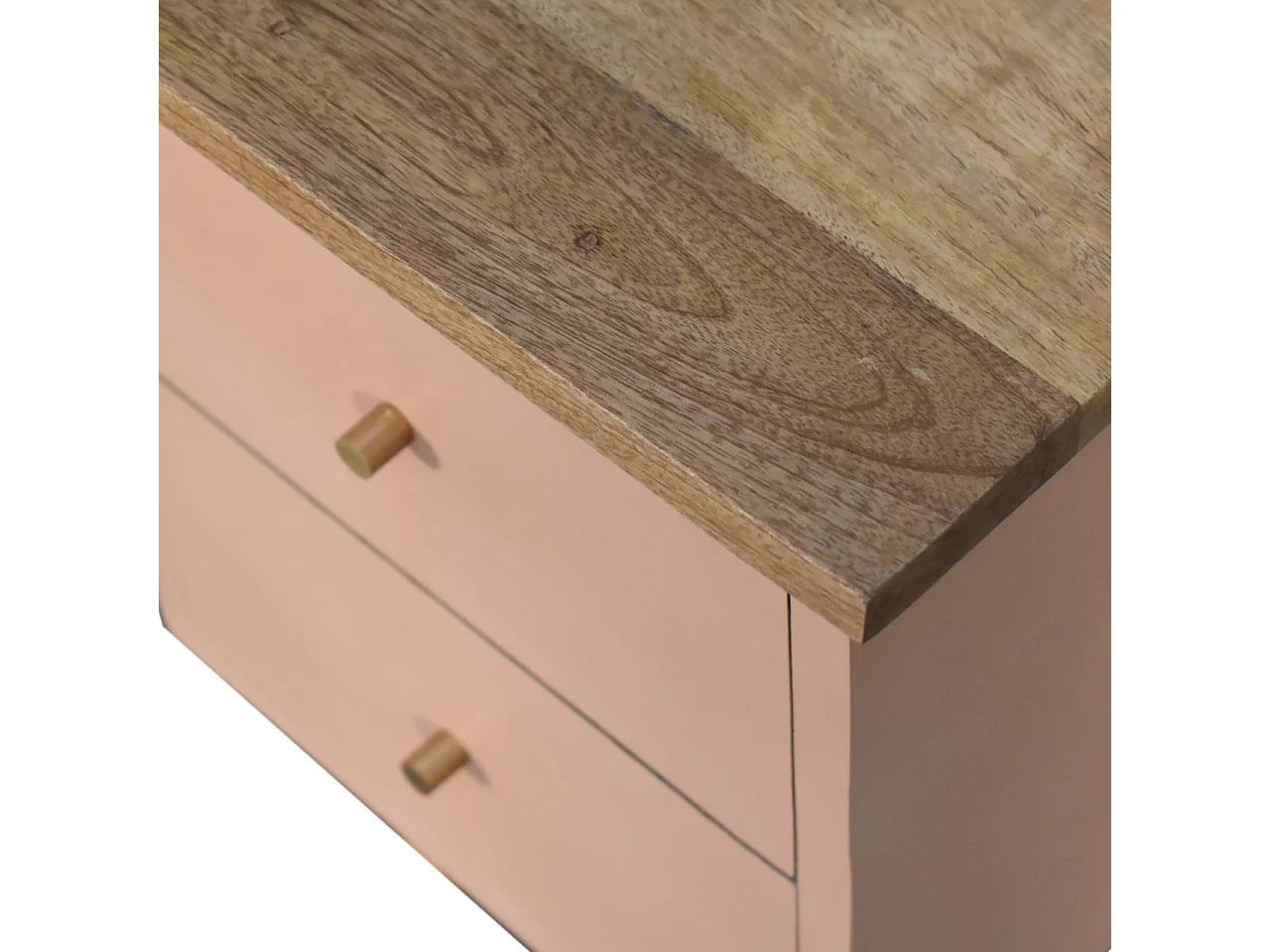 Artisan Furniture Solid Wood Blush Pink Hand Painted Bedside