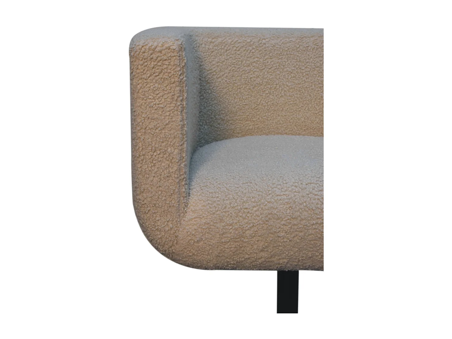 Artisan Furniture Solid Wood Cream Boucle Swivel Chair