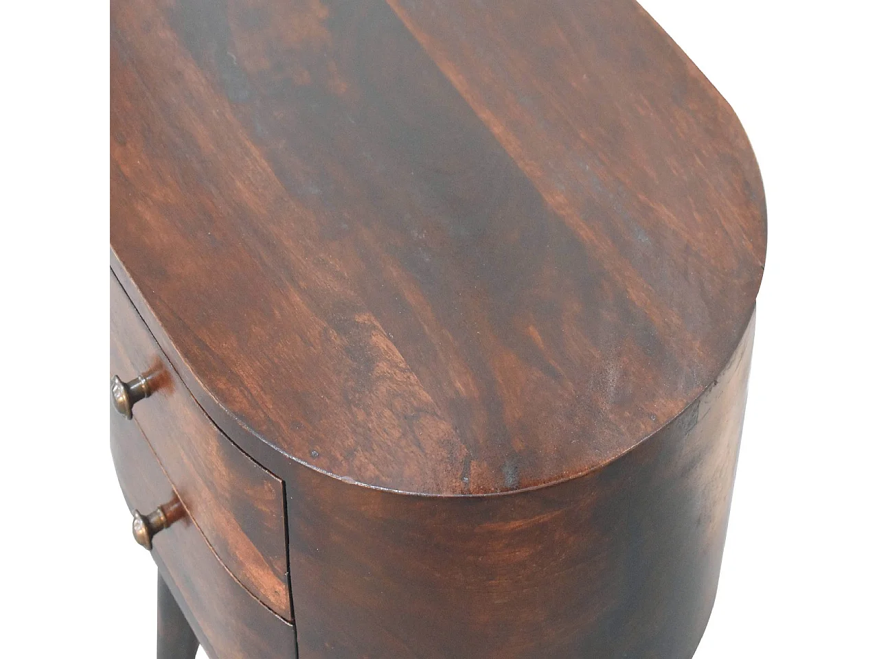 Artisan Furniture Solid Wood Light Walnut Rounded Bedside Table