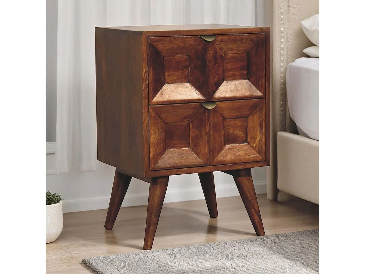 Artisan Furniture Solid Wood Quad Bedside