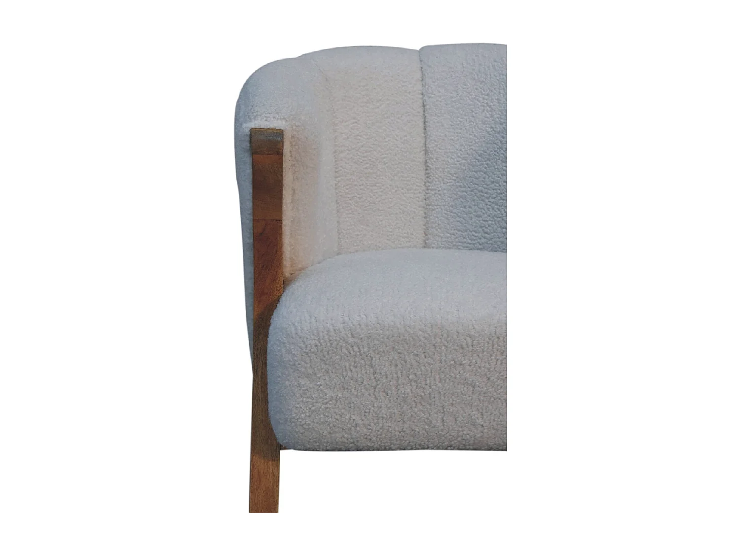 Artisan Furniture Solid Wood White Boucle Minimalistic Chair