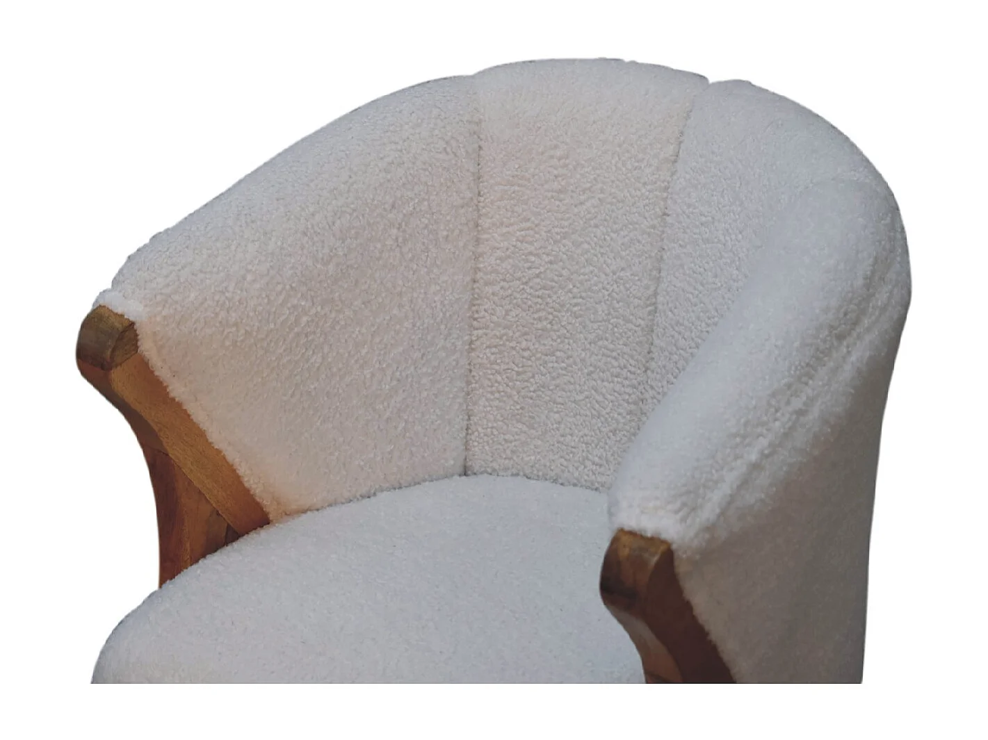 Artisan Furniture Solid Wood White Boucle Minimalistic Chair