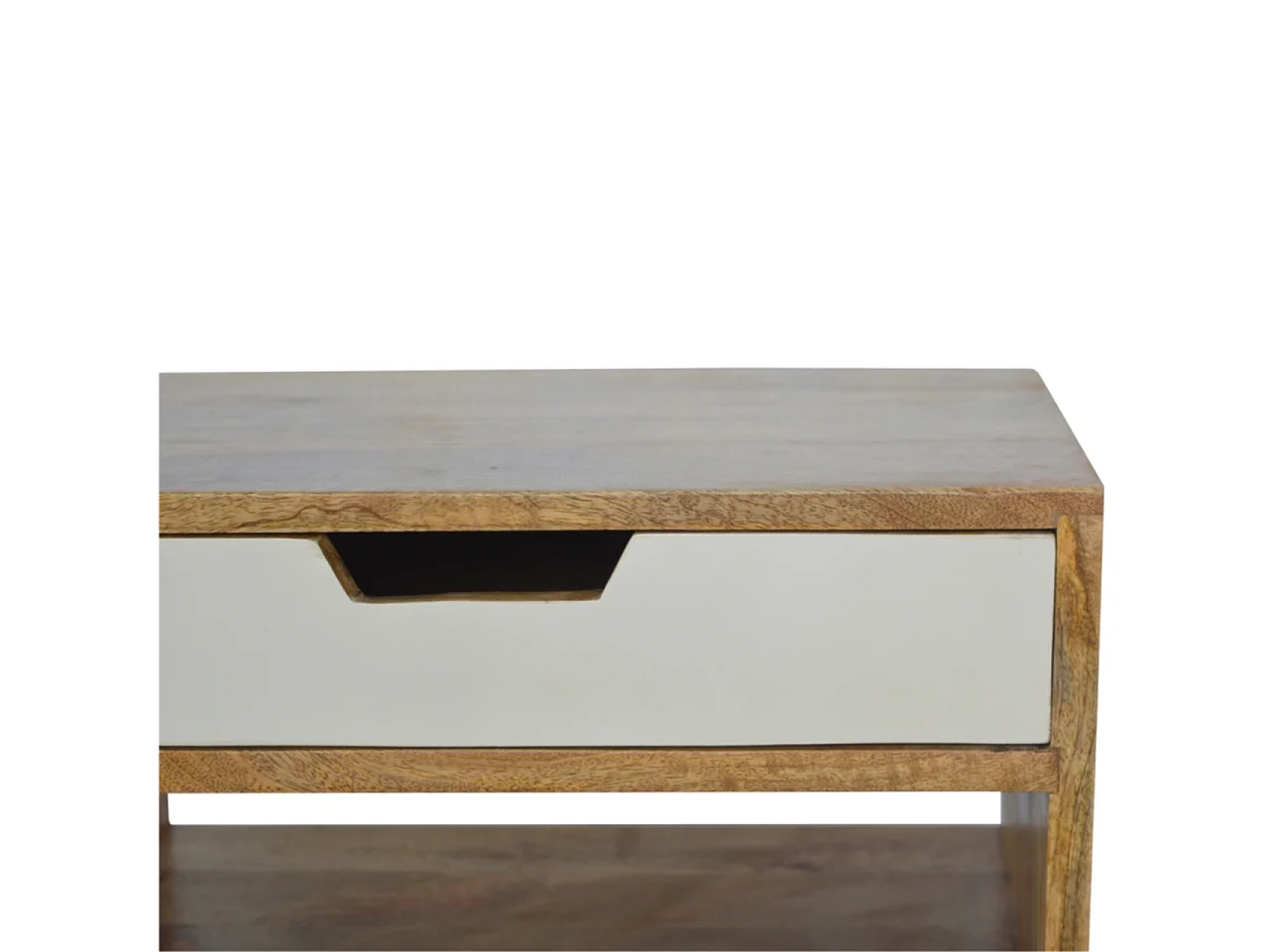 Artisan Furniture Solid Wood Grey and White Cut-out Bedside