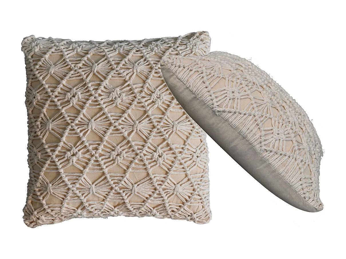 Artisan Furniture Solid Wood 2x Maura Natural White Cushions