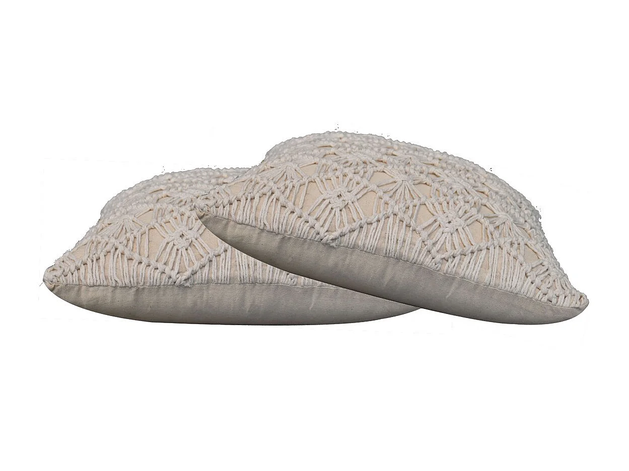 Artisan Furniture Solid Wood 2x Maura Natural White Cushions