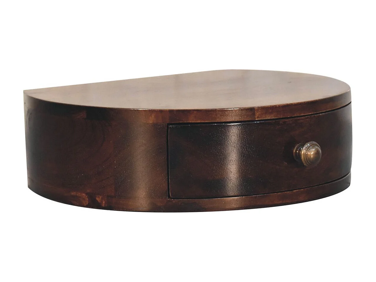 Artisan Furniture Solid Wood California Walnut Wall Mounted Rounded Bedside