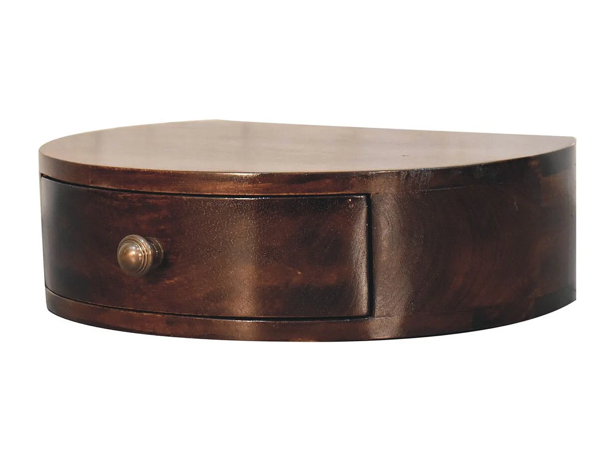 Artisan Furniture Solid Wood California Walnut Wall Mounted Rounded Bedside