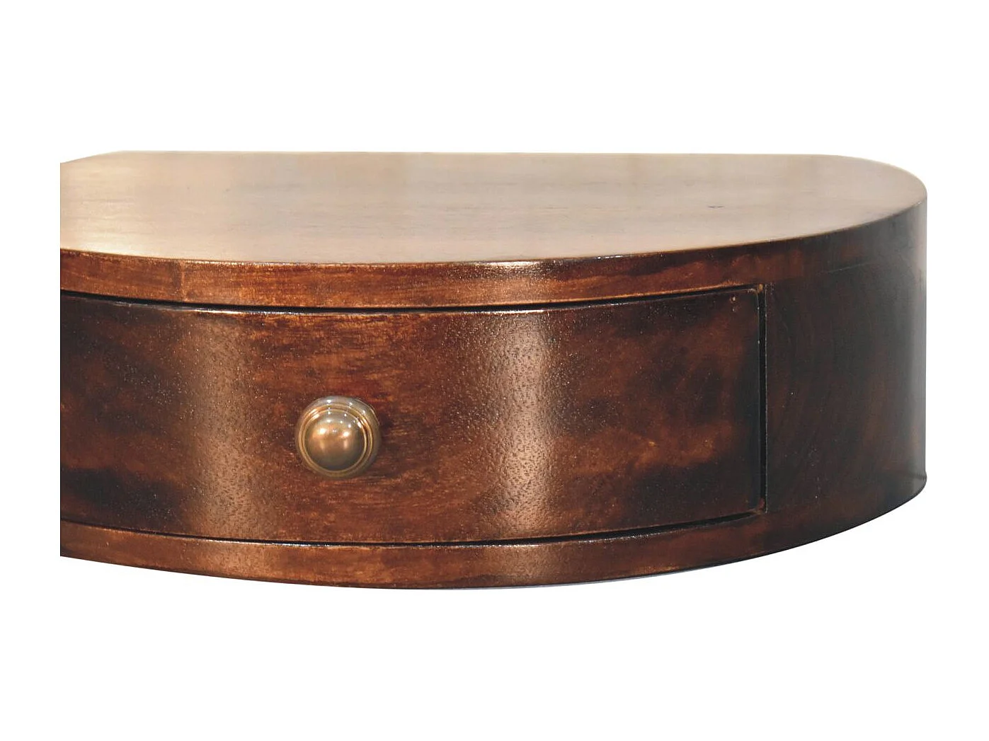 Artisan Furniture Solid Wood California Walnut Wall Mounted Rounded Bedside