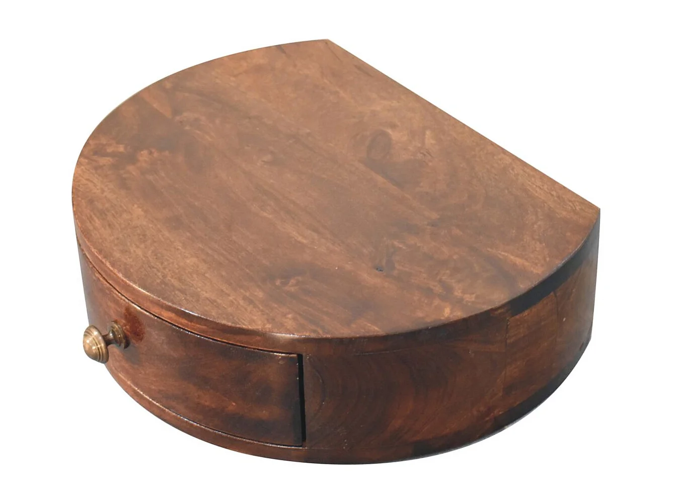 Artisan Furniture Solid Wood California Walnut Wall Mounted Rounded Bedside