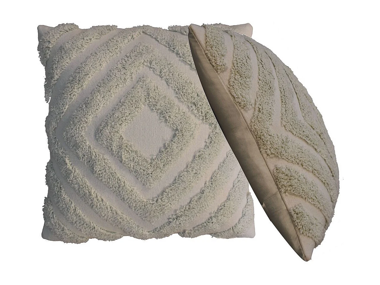 Artisan Furniture Solid Wood Sage Green Diamond Cushion Set of 2