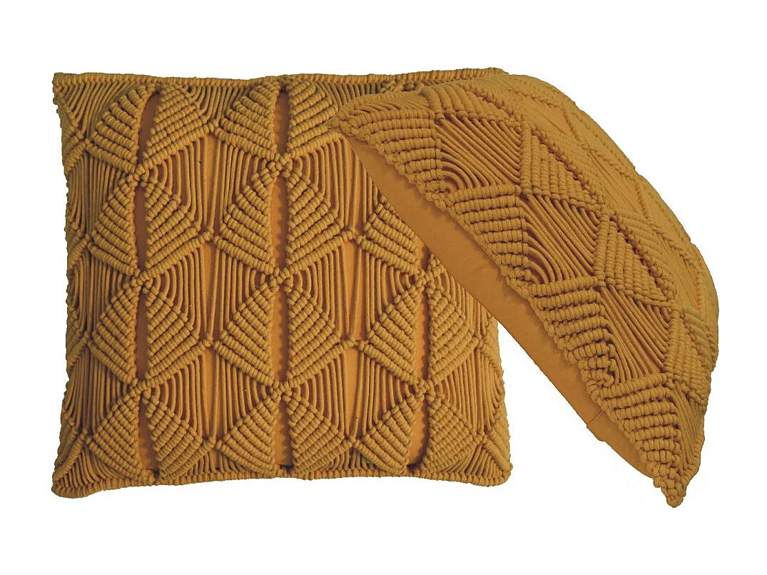 Artisan Furniture Solid Wood Esmi Cushion Set of 2 - Mustard