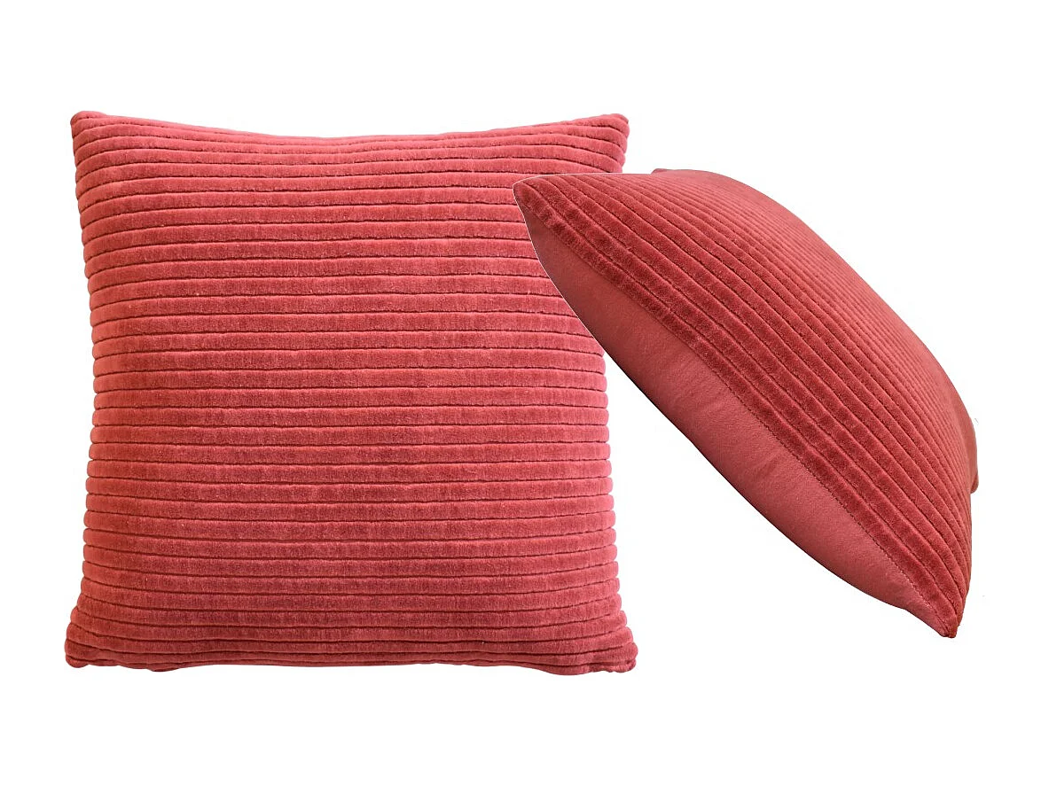 Artisan Furniture Solid Wood Ribbed Red Cushion Set of 2
