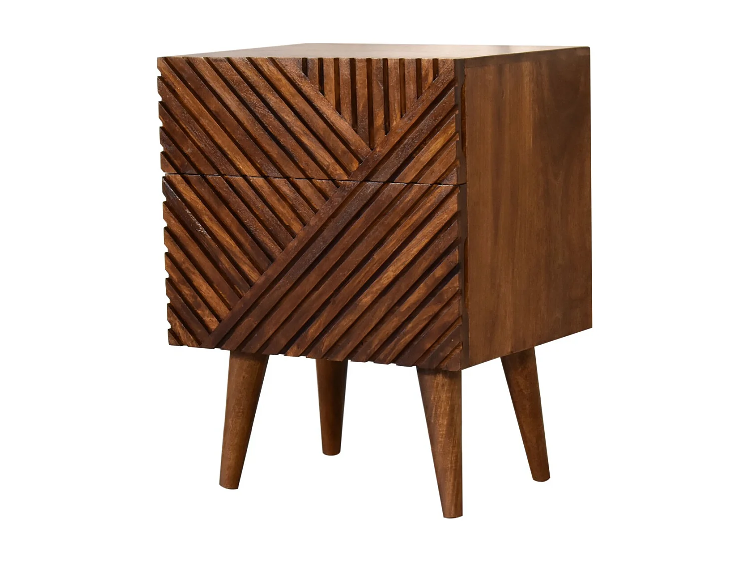 Artisan Furniture Solid Wood Lille 2 Drawer Chestnut Bedside