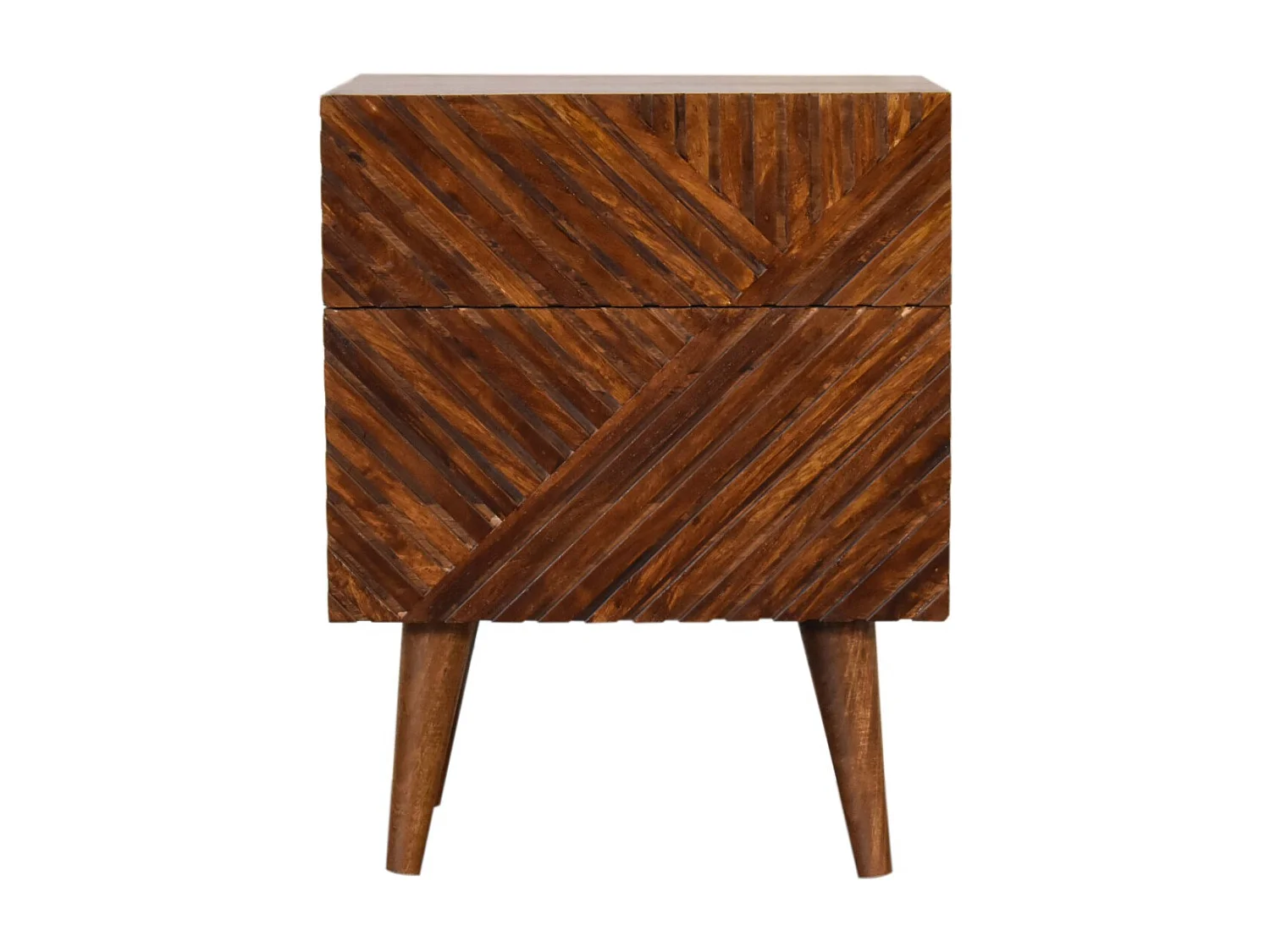 Artisan Furniture Solid Wood Lille 2 Drawer Chestnut Bedside