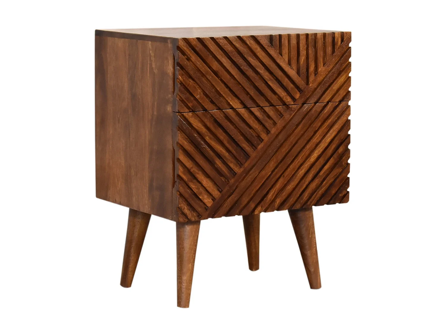 Artisan Furniture Solid Wood Lille 2 Drawer Chestnut Bedside