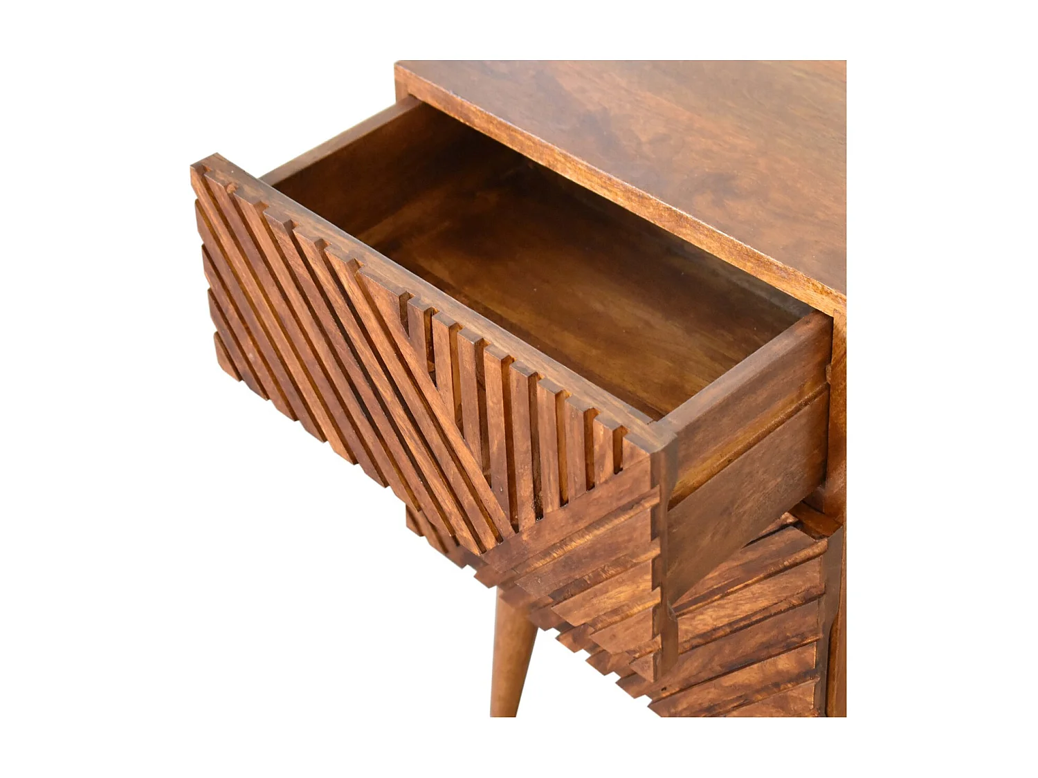 Artisan Furniture Solid Wood Lille 2 Drawer Chestnut Bedside