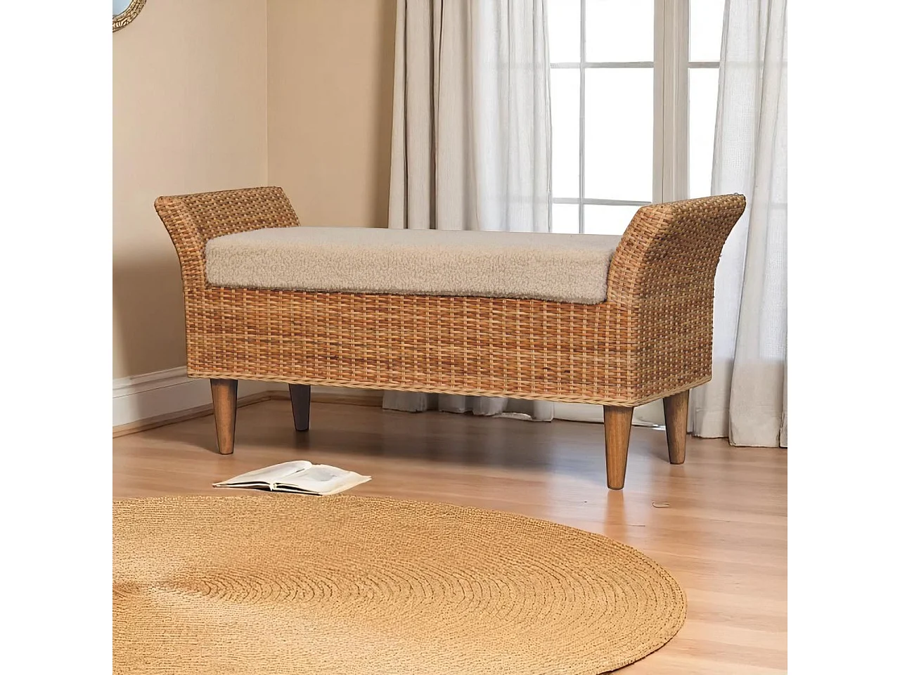Artisan Furniture Solid Wood Riviera Woven Bench