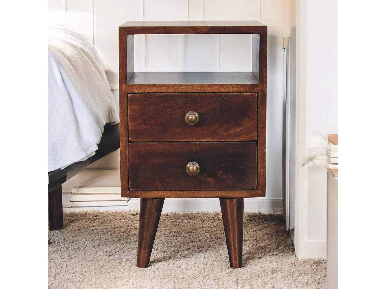 Artisan Furniture Solid Wood Mini Classic California Walnut Bedside