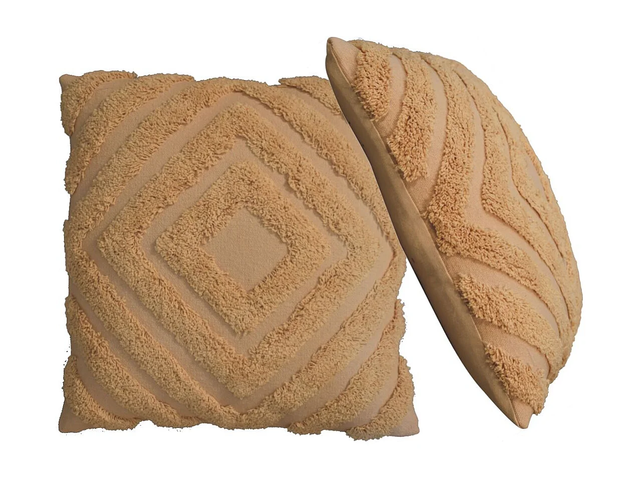Artisan Furniture Solid Wood Mustard Diamond Cushion Set of 2