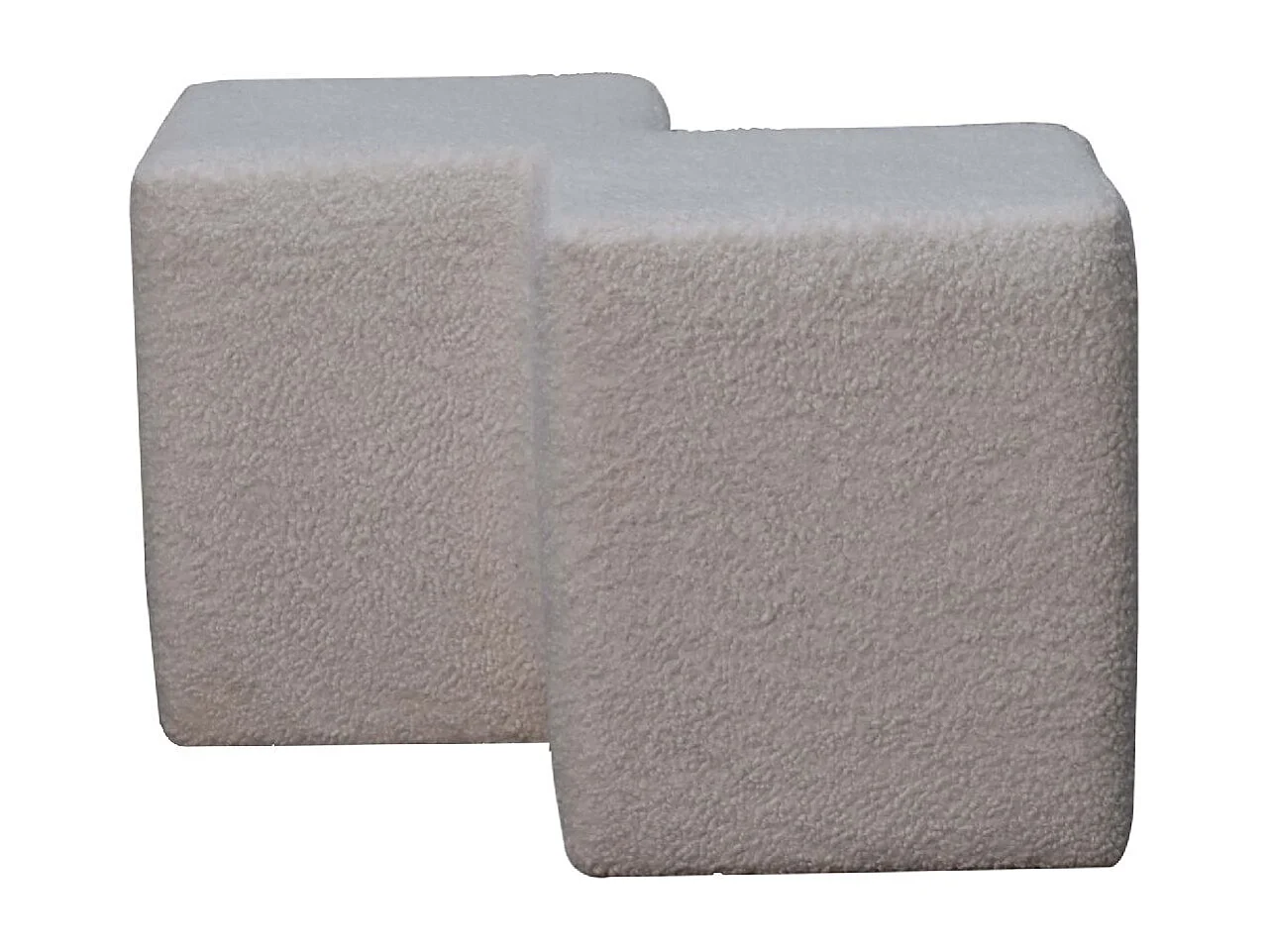 Artisan Furniture Solid Wood White Boucle Twin Footstool
