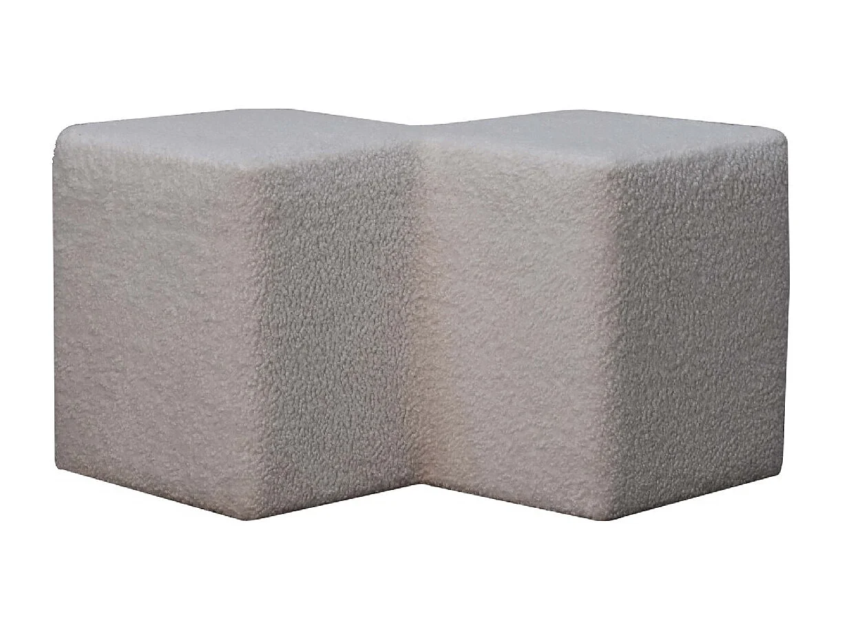 Artisan Furniture Solid Wood White Boucle Twin Footstool