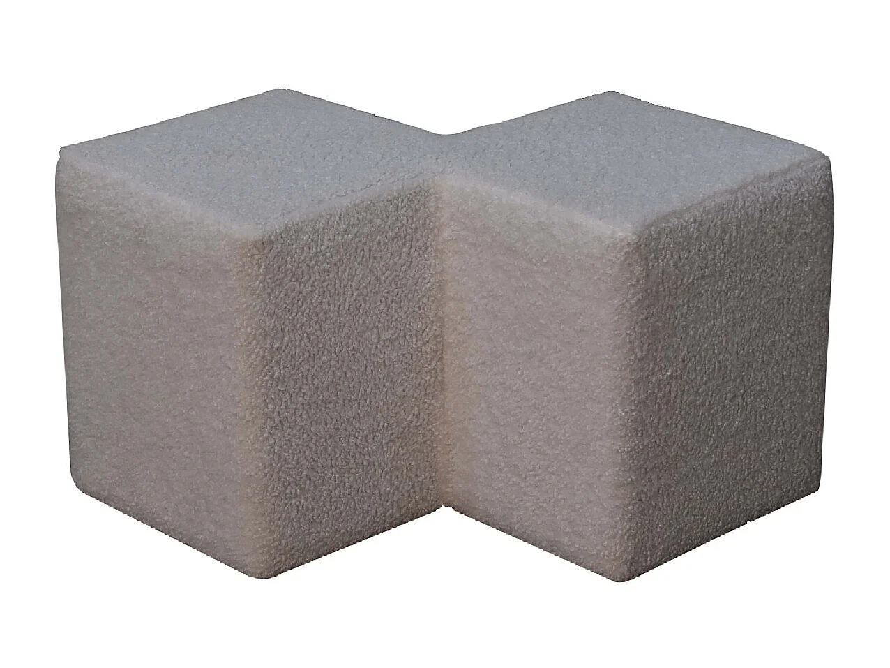 Artisan Furniture Solid Wood White Boucle Twin Footstool