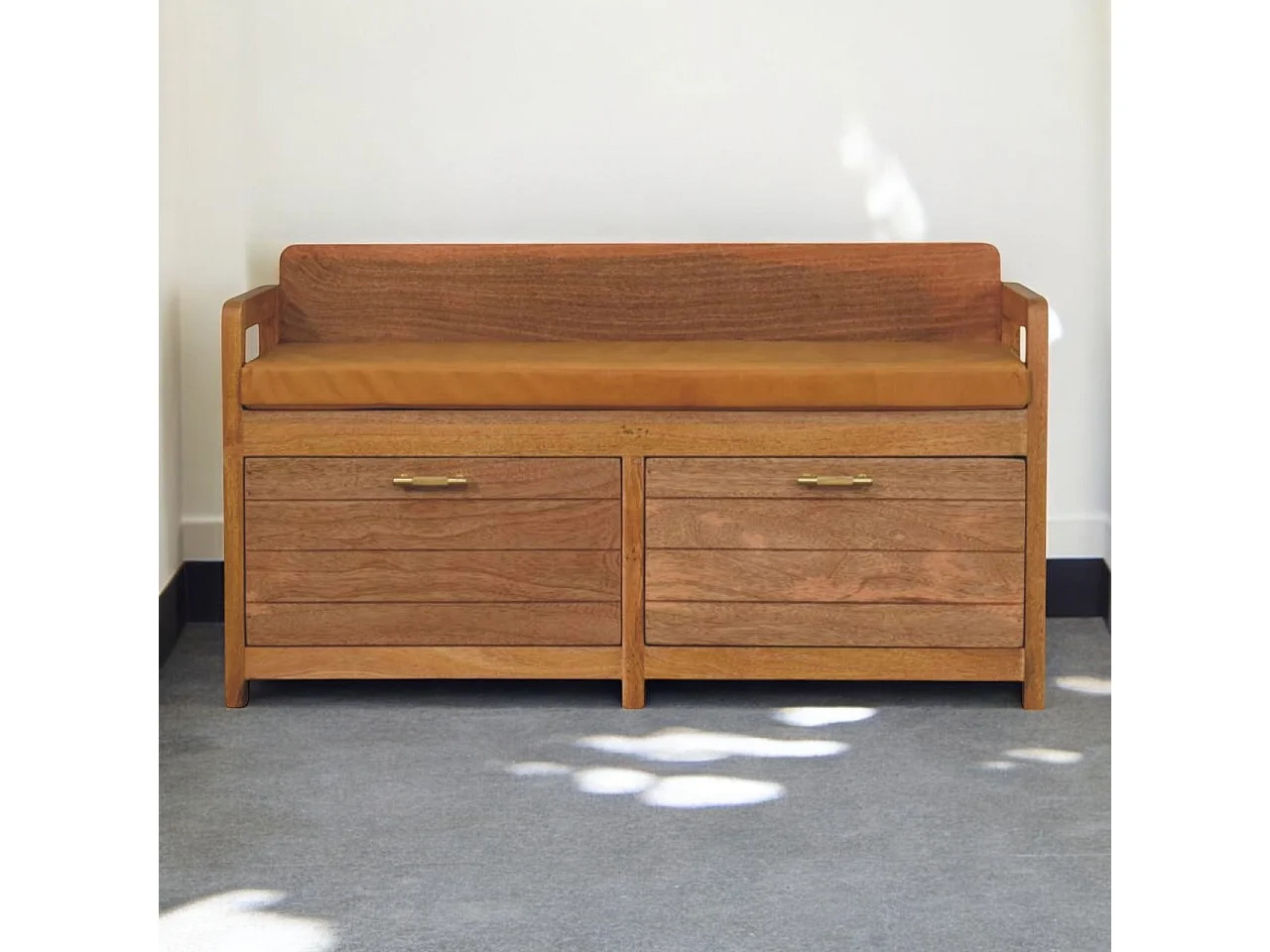Artisan Furniture Solid Wood Oxford Oak-ish 2 Drawer Storage Bench