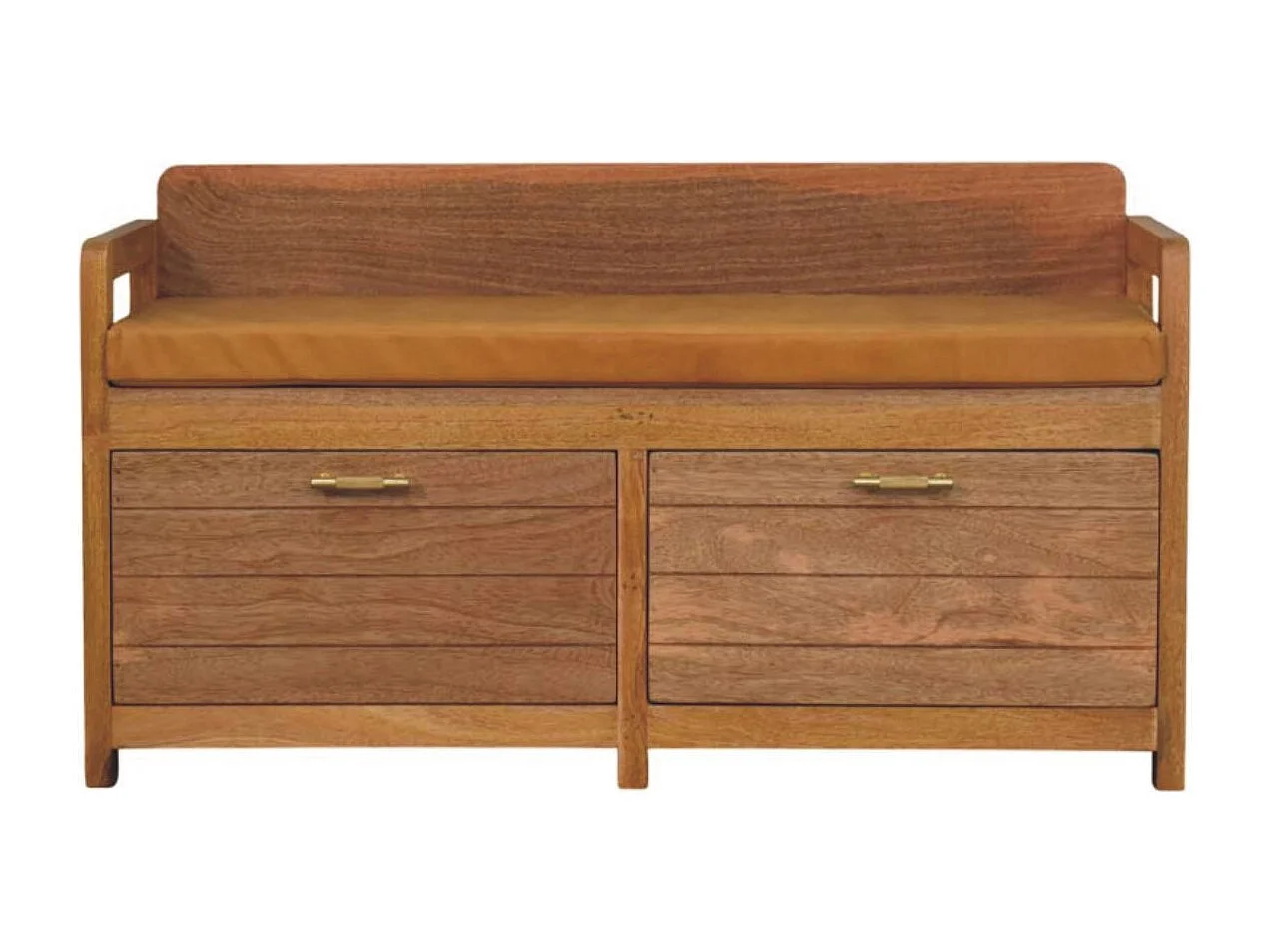 Artisan Furniture Solid Wood Oxford Oak-ish 2 Drawer Storage Bench