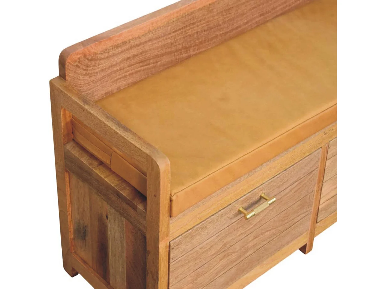 Artisan Furniture Solid Wood Oxford Oak-ish 2 Drawer Storage Bench