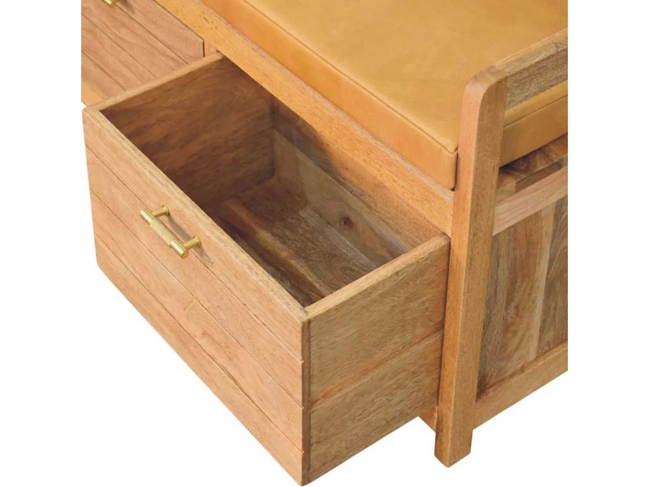 Artisan Furniture Solid Wood Oxford Oak-ish 2 Drawer Storage Bench