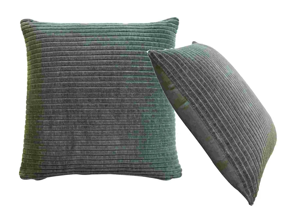 Artisan Furniture Solid Wood Ribbed Green Cushion Set of 2