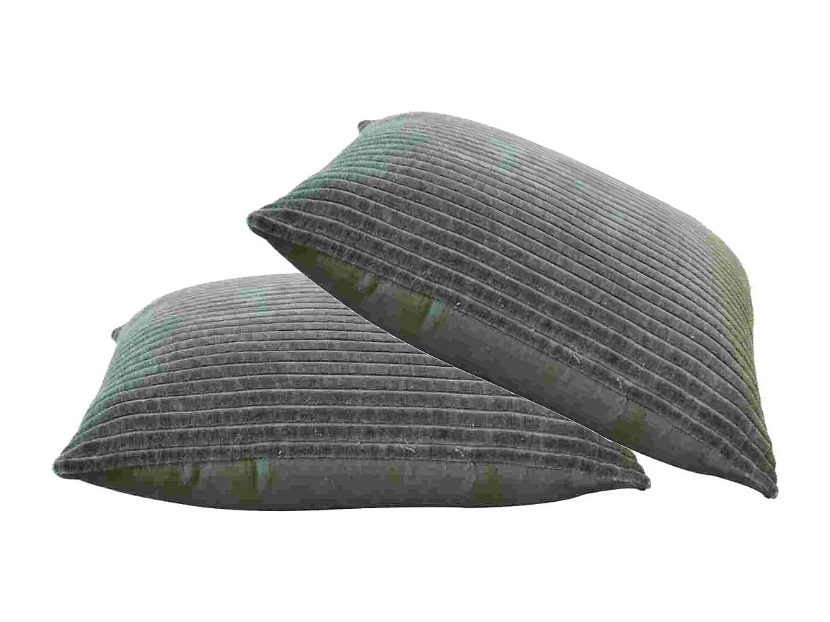 Artisan Furniture Solid Wood Ribbed Green Cushion Set of 2