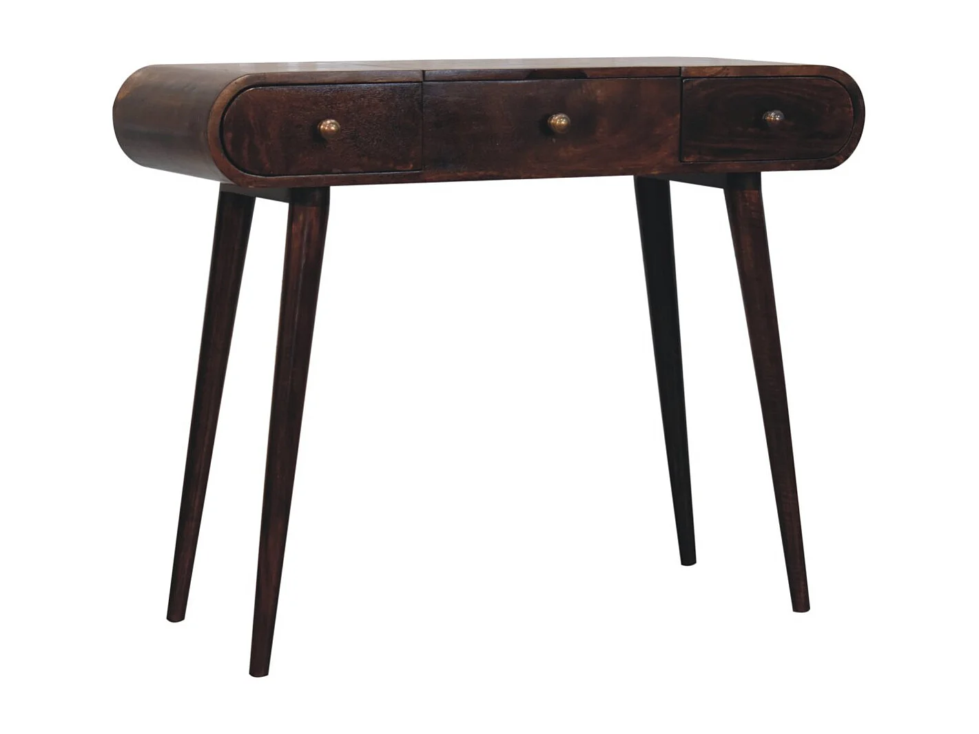 Artisan Furniture Solid Wood California Walnut Dressing Table with Foldable Mirror