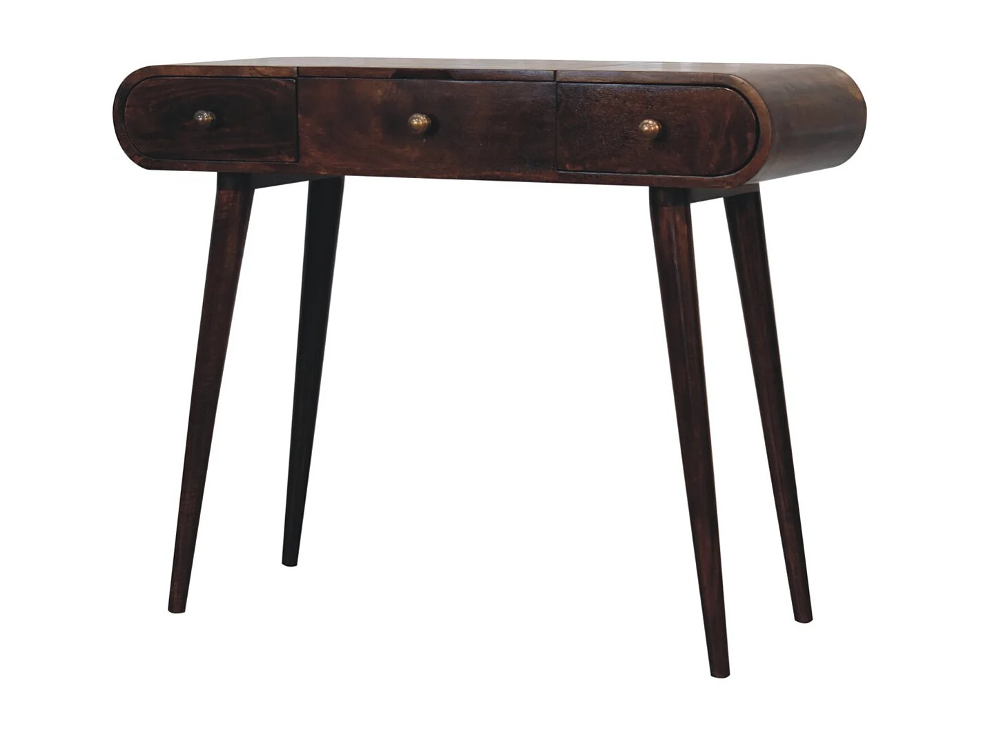 Artisan Furniture Solid Wood California Walnut Dressing Table with Foldable Mirror