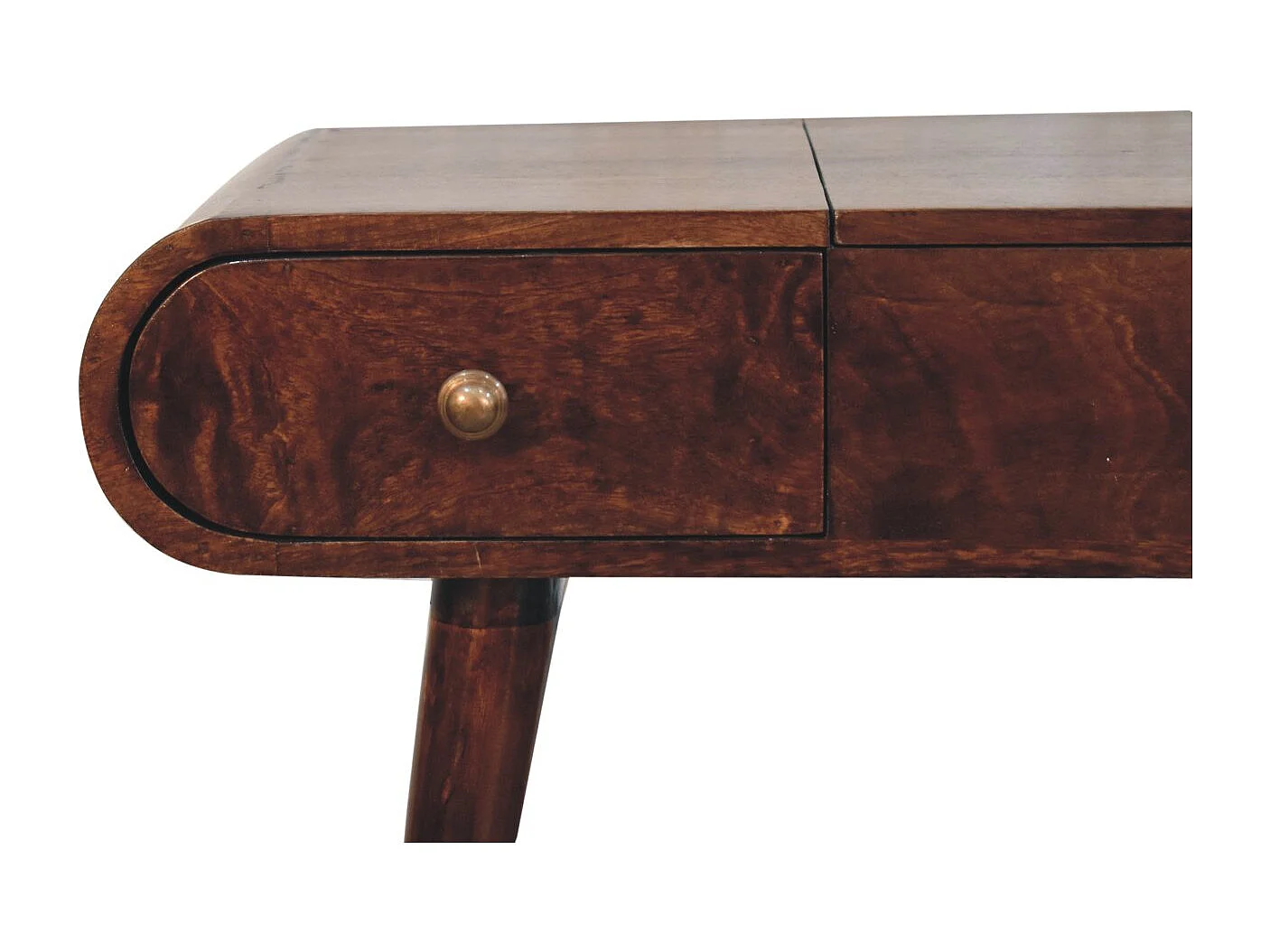 Artisan Furniture Solid Wood California Walnut Dressing Table with Foldable Mirror